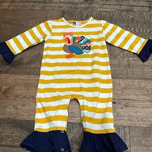 Turkey appliqué romper. Great condition. Only worn once.